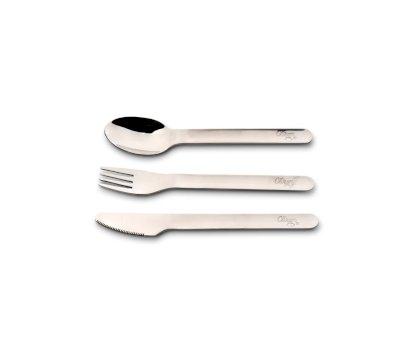 Cubiertos de Acero con Funda Verde
