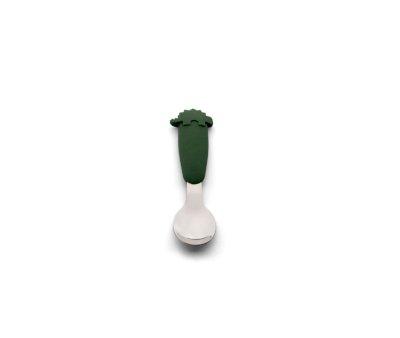Couverts en acier et en silicone Dino Green