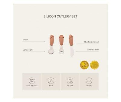Cubiertos de Acero y Silicona Unicornio