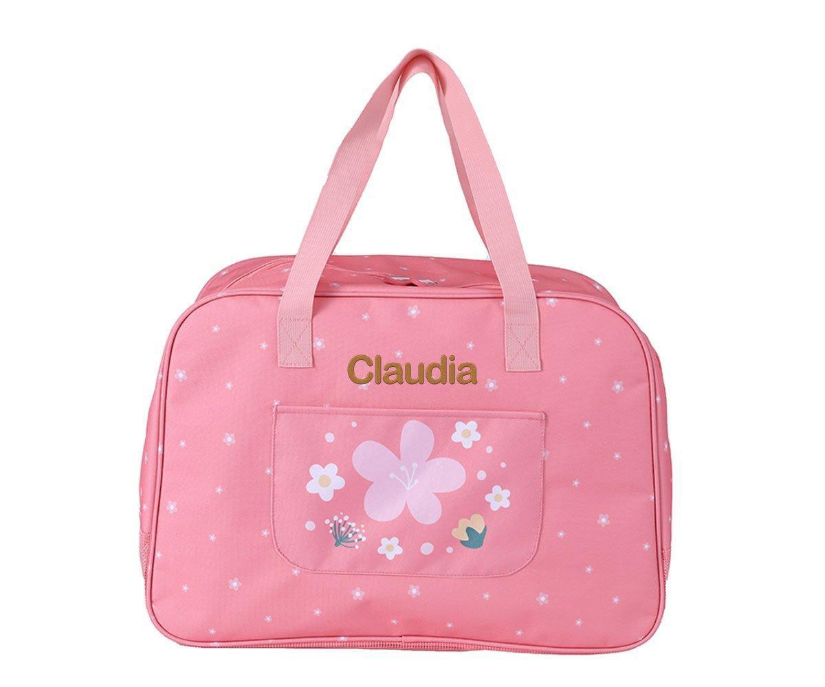 Bolso tote bag cremallera pandas y flores