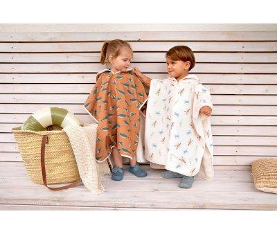 Poncho Mare Lassig Sea Animals Milky