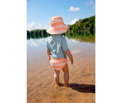 Chapu de praia reversvel Stripes Milky Peach