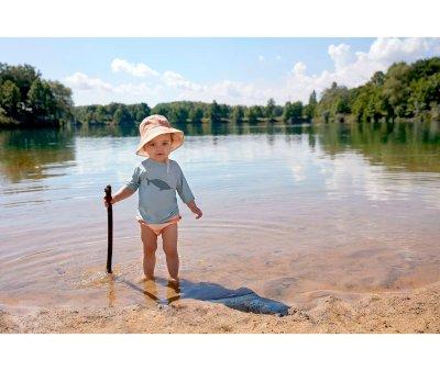 Chapu de praia reversvel Stripes Milky Peach