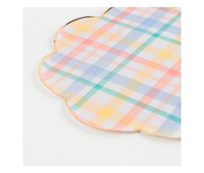 8 Piatti Carta Piccoli Plaid Pattern
