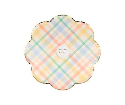 8 Piatti Carta Piccoli Plaid Pattern