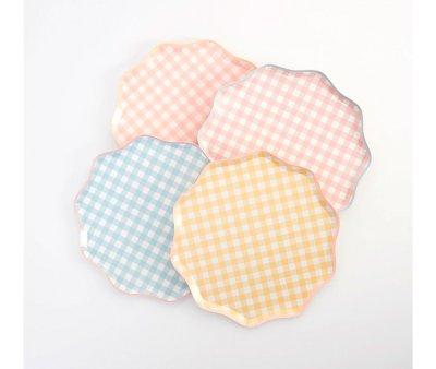 12 Piatti Carta Grandi Gingham
