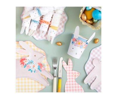 8 Bicchieri Carta Bunny Spring Floral