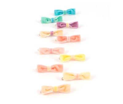 10 Clips Pastel de Lazo Velvet Pastel