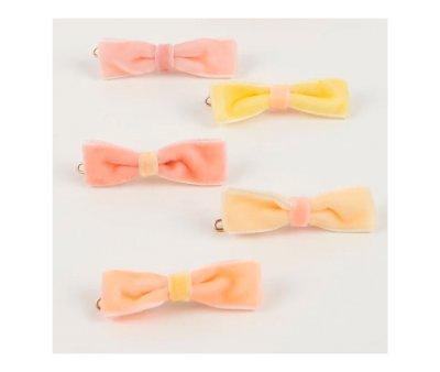 10 Clips Pastel de Lazo Velvet Pastel