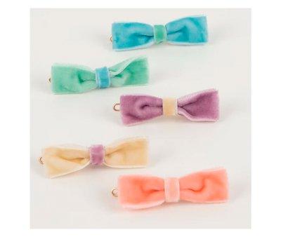 10 Clips Pastel de Lazo Velvet Pastel