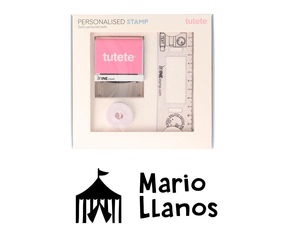 Tampon Personnalisable Casque + Ruban Blanc pour Vtement Fonc