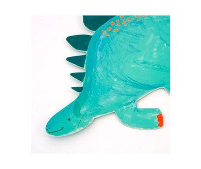 4 Piatti Grandi Carta Stegosaurus