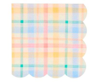 16 Tovaglioli Grandi Plaid Pattern