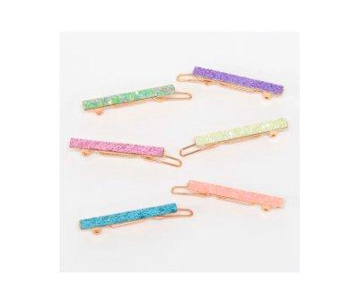 6 Horquillas Glitter Rainbow