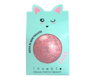 Bombe de Bain Vgtalienne Paillettes-Fleur Lilas Rose