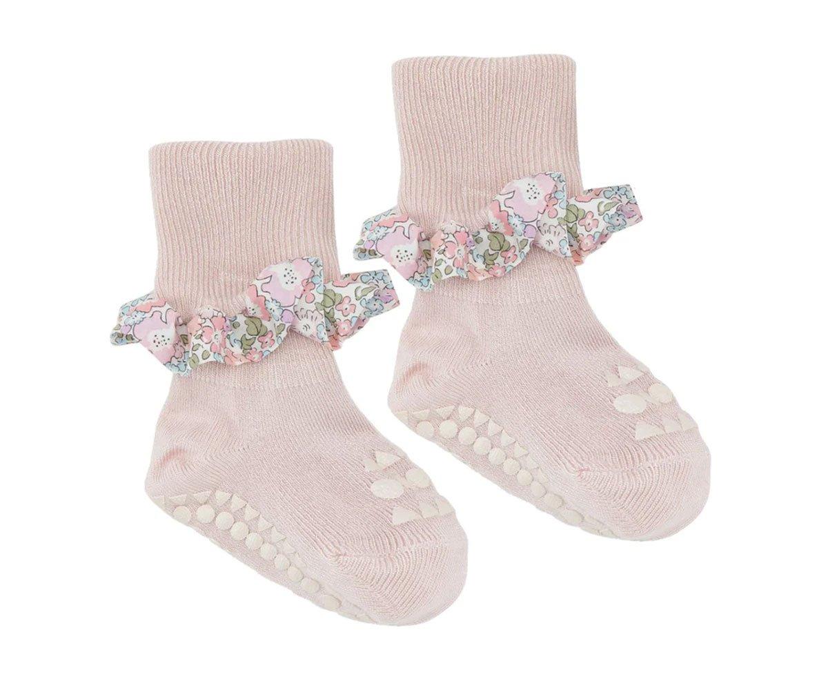 Chaussettes Liberty Soft Pink à Semelle Antidérapante En Bambou