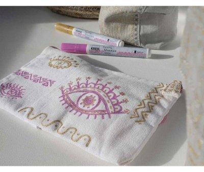 5 Pennarelli Kreul Textil Glitter Punta Media