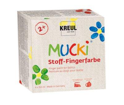 4 Botes Pintura Dedos para Textil Mucki