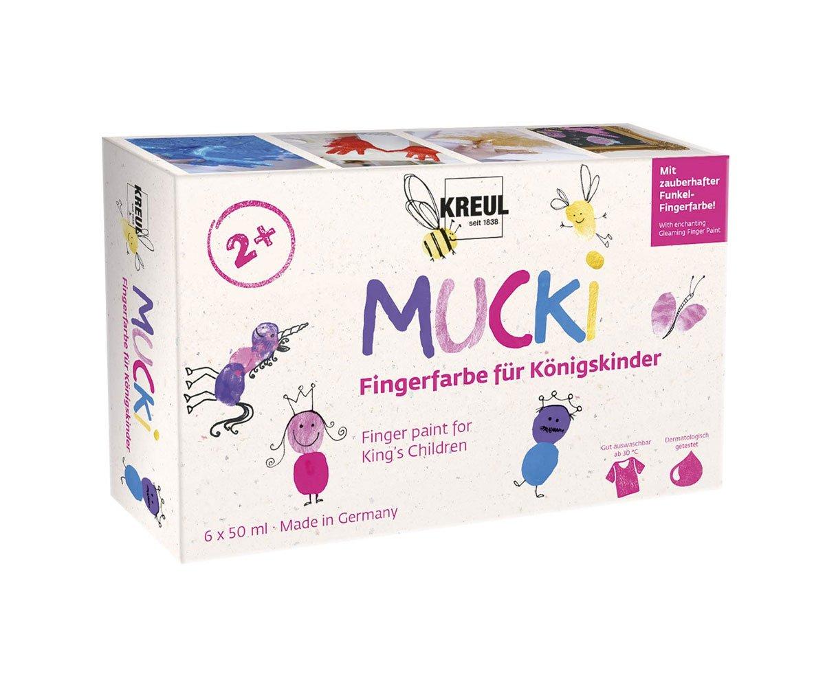 6 Mini Botes Pintura para Dedos Mucki Royal