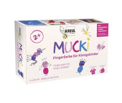 6 Mini Botes Pintura para Dedos Mucki Royal