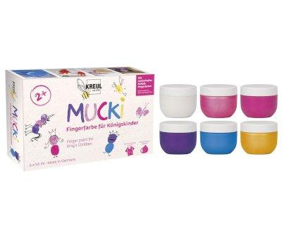 6 Mini Botes Pintura para Dedos Mucki Royal