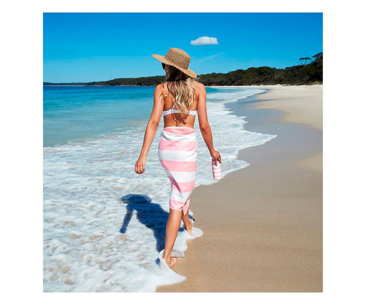 Telo Spiaggia Microfibra Cabana Malibu Pink Personalizzabile XL