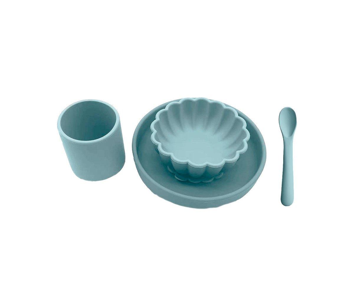 Stoviglie in Silicone Conchiglia Blu