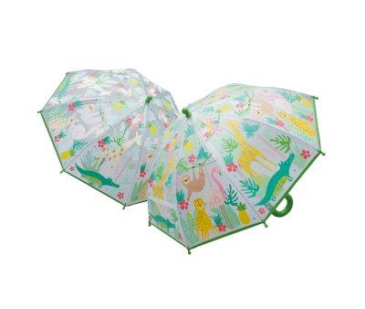 Ombrello Cambia Colori Jungle Trasparente