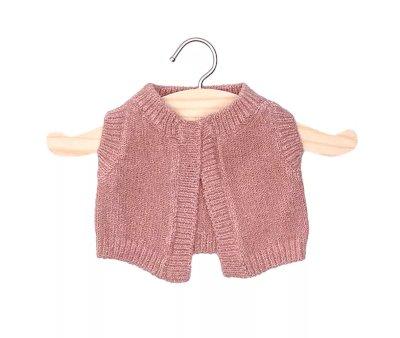 Cardigan Leonie en Tricot Rose Th para Mueco Gordis