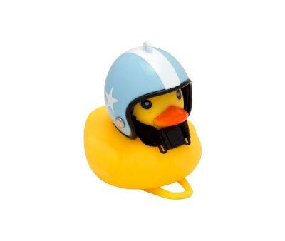 Canard de bain bleu  rayures Deko avec casque