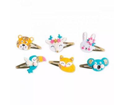 6 Horquillas Con Animales Brillantes Para Crear