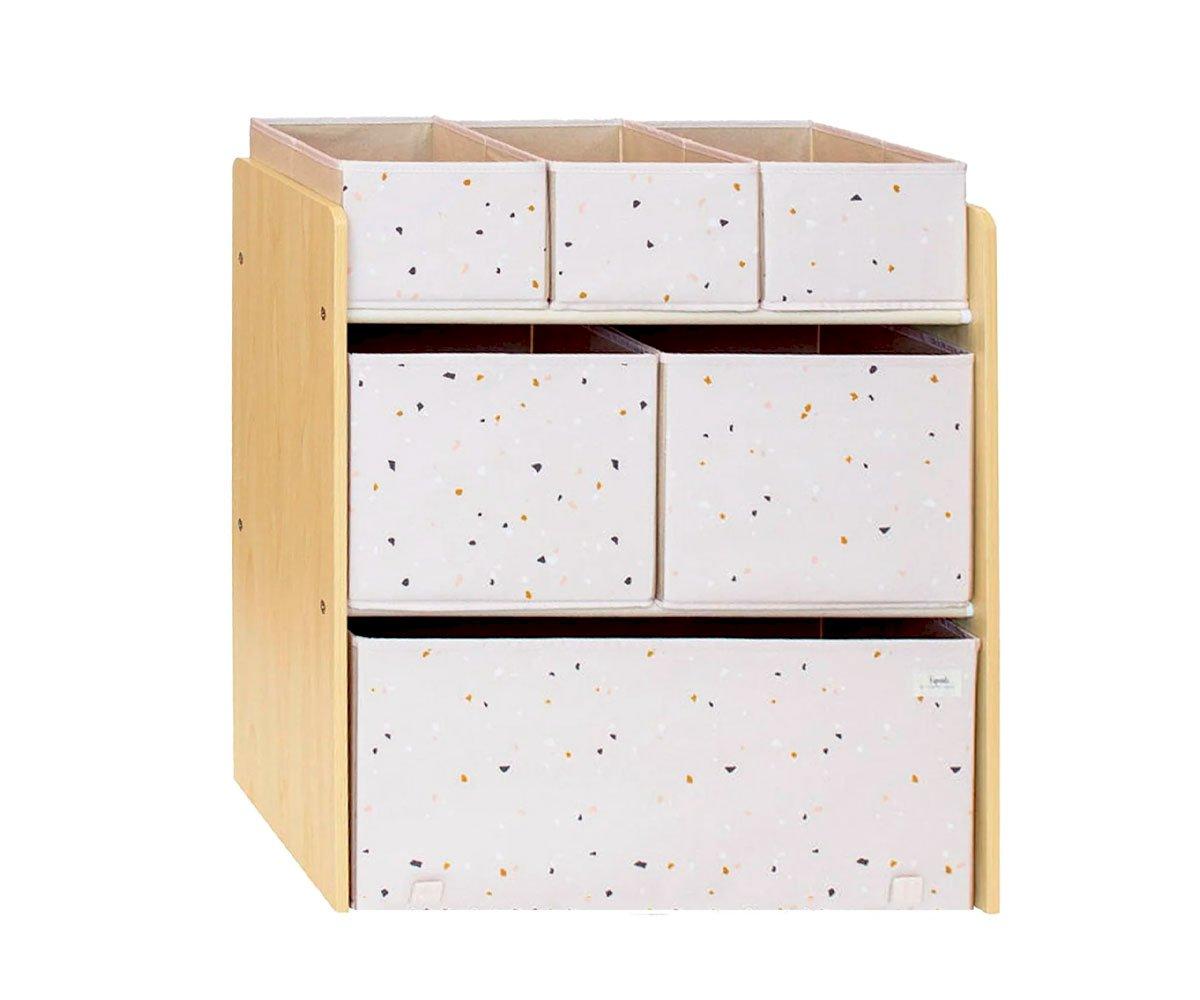 Mobile Organizer Con Ceste Rosa Chiaro Terrazzo