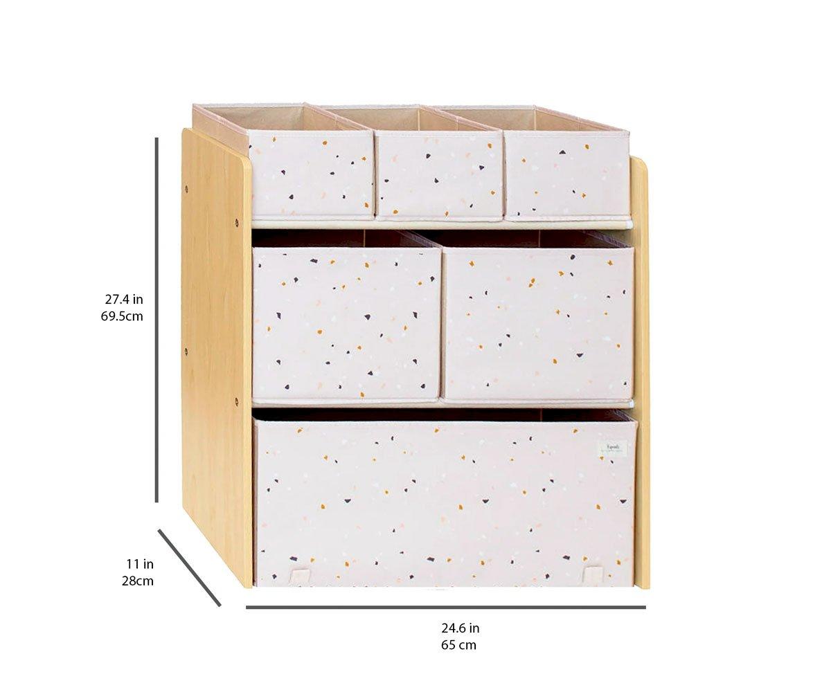 Mueble Organizador con Cubos Pink Light Terrazzo - Tutete