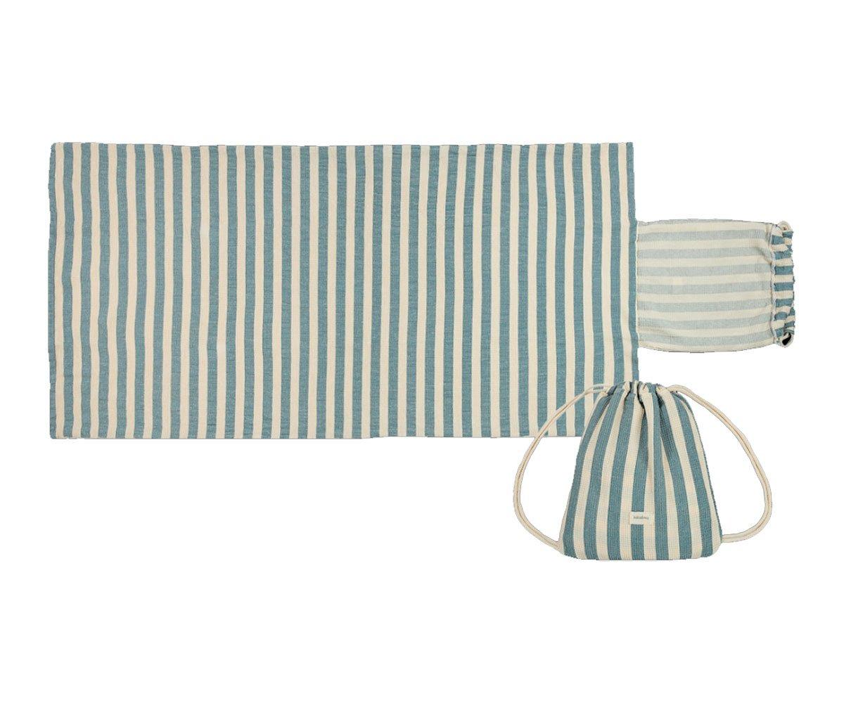 Toalla Con Mochila De Playa Portofino Blue Stripes