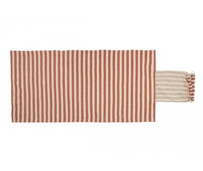 Toalha de praia Portofino Rusty Red Stripes com mochila saco