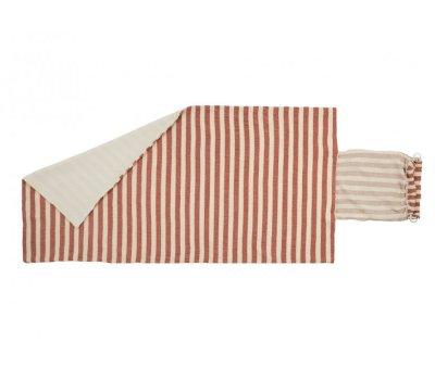 Toalha de praia Portofino Rusty Red Stripes com mochila saco