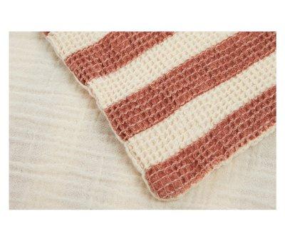 Toalha de praia Portofino Rusty Red Stripes com mochila saco