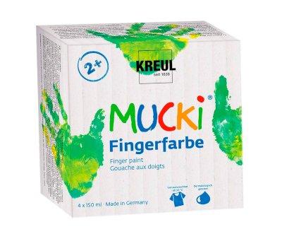 4 Botes Pintura Dedos Mucki