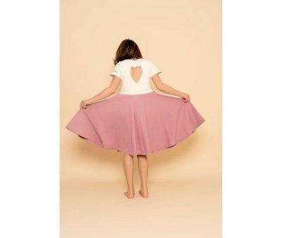 Vestido Corao Costas Creamy White Mauve Rose