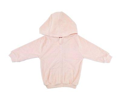 Giacca Cerniera Cappuccio Spugna Rosa