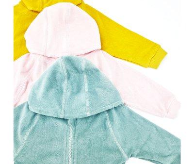 Giacca Cerniera Cappuccio Spugna Rosa