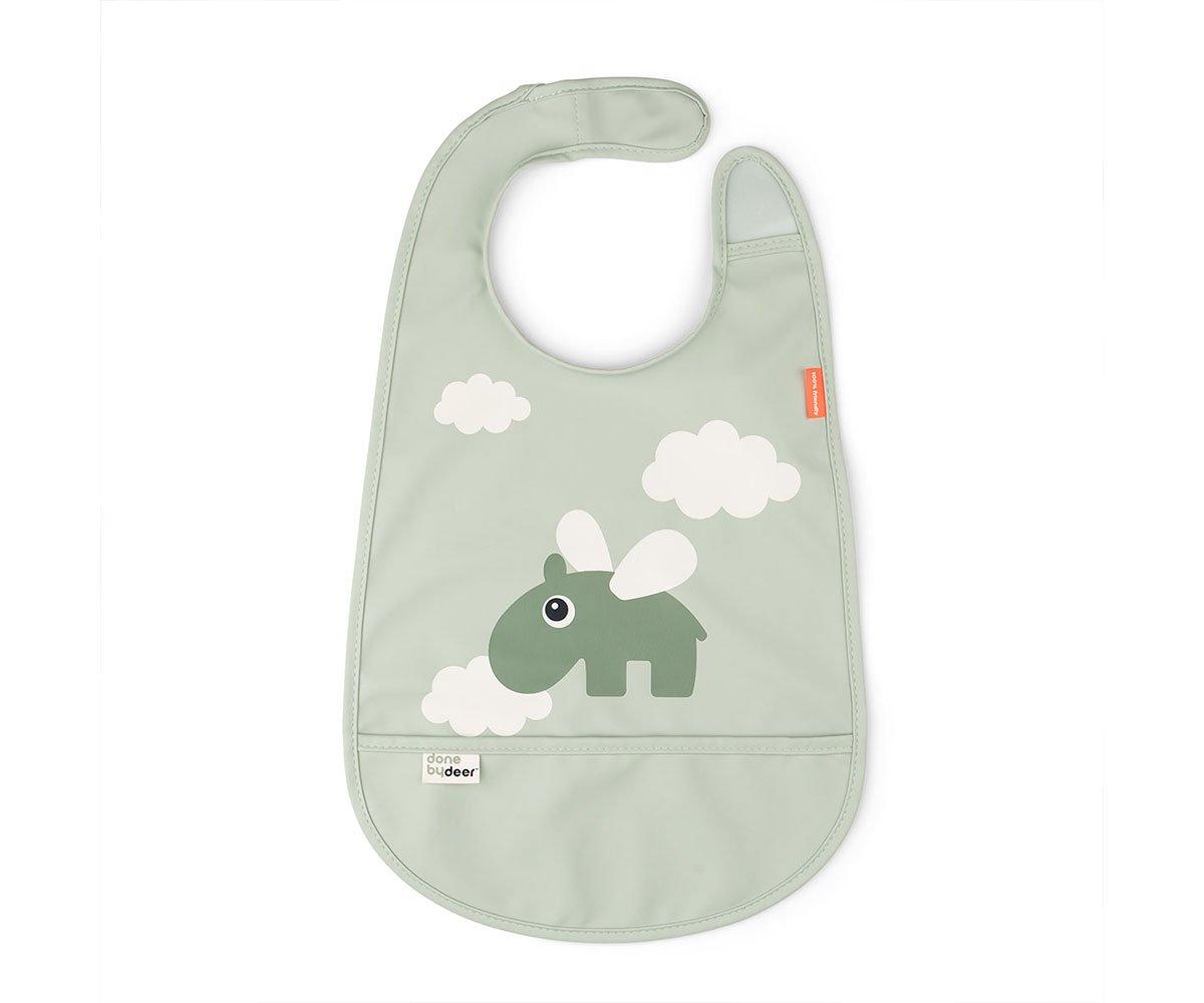 Bib Done by Deer Happy Clouds Green