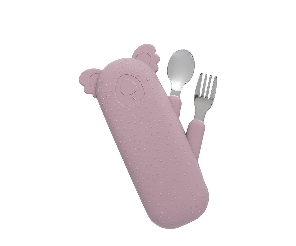 Set de couverts de voyage rose - Tutete