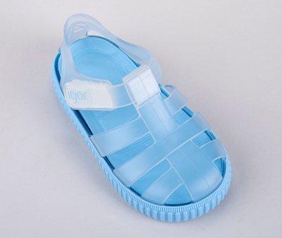 Cangrejeras Infantil Nico Velcro Cristal Transparente/Celeste