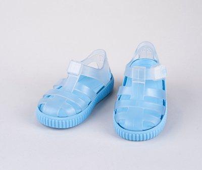 Cangrejeras Infantil Nico Velcro Cristal Transparente/Celeste