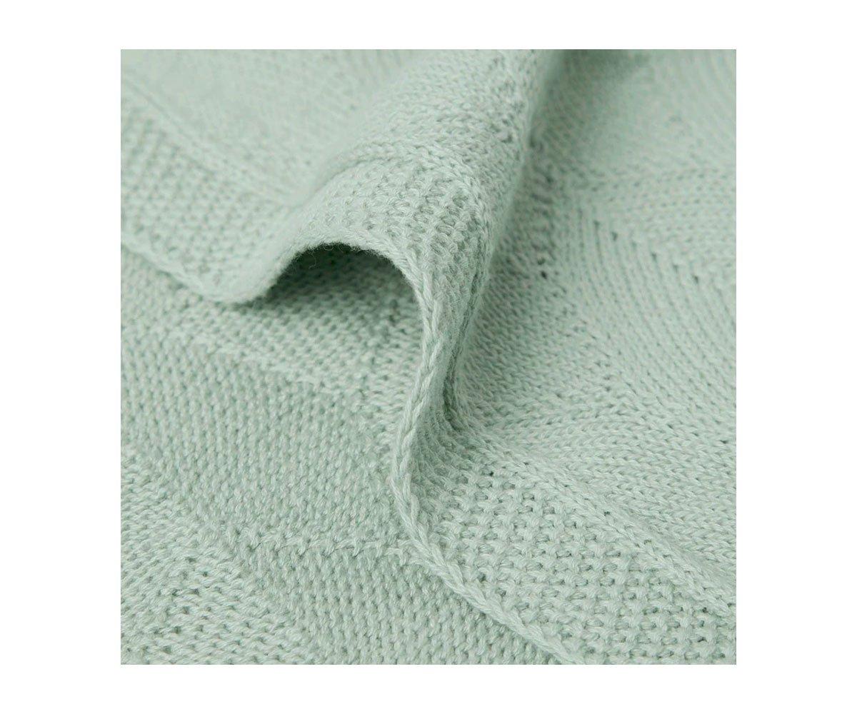 Manta Arrullo Shell Knit Sea Foam GOTS 100x150 Cm