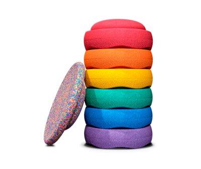 Stapelstein Set Cores Rainbow Classic 6+1 Board