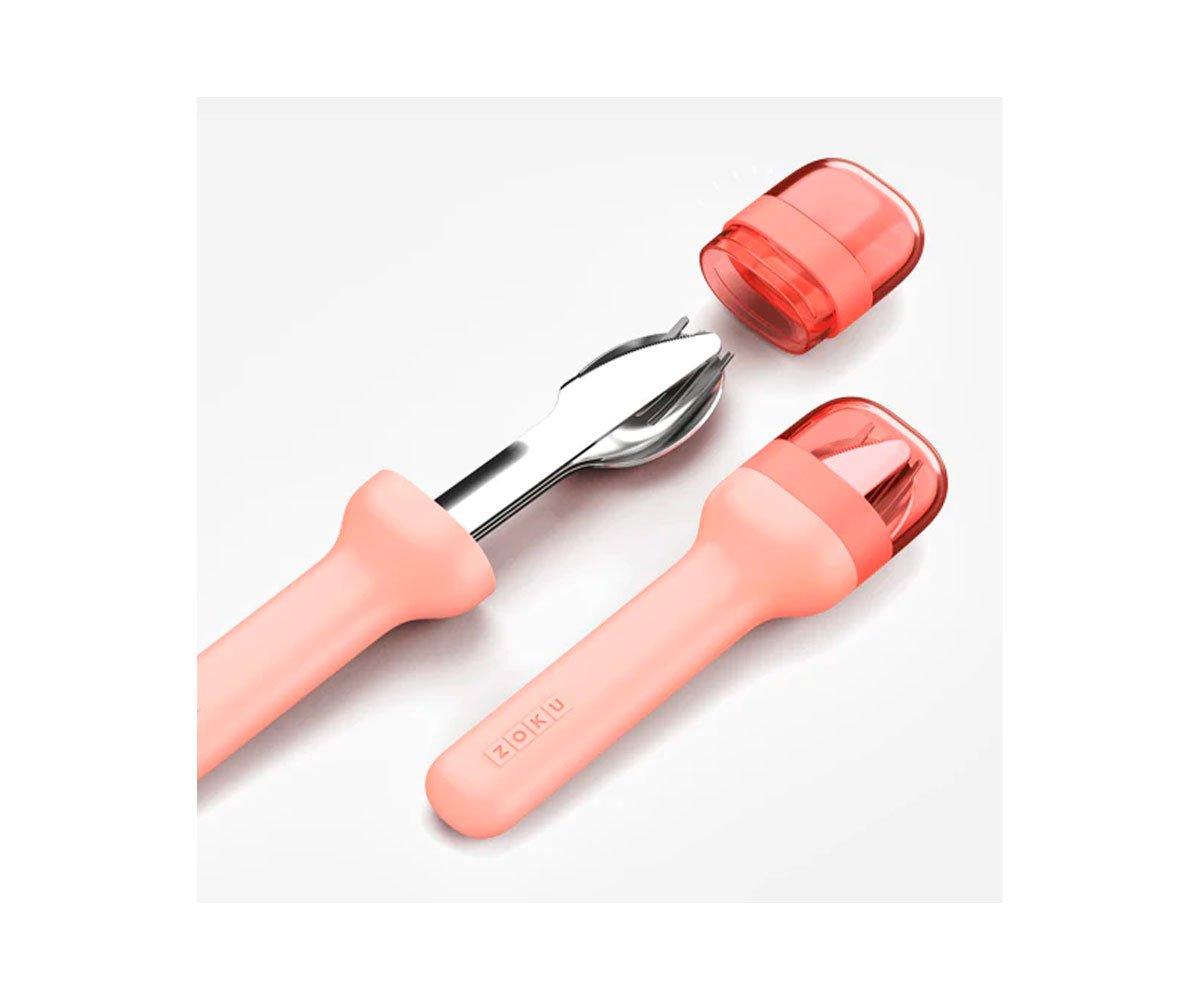 Set de couverts de voyage rose - Tutete