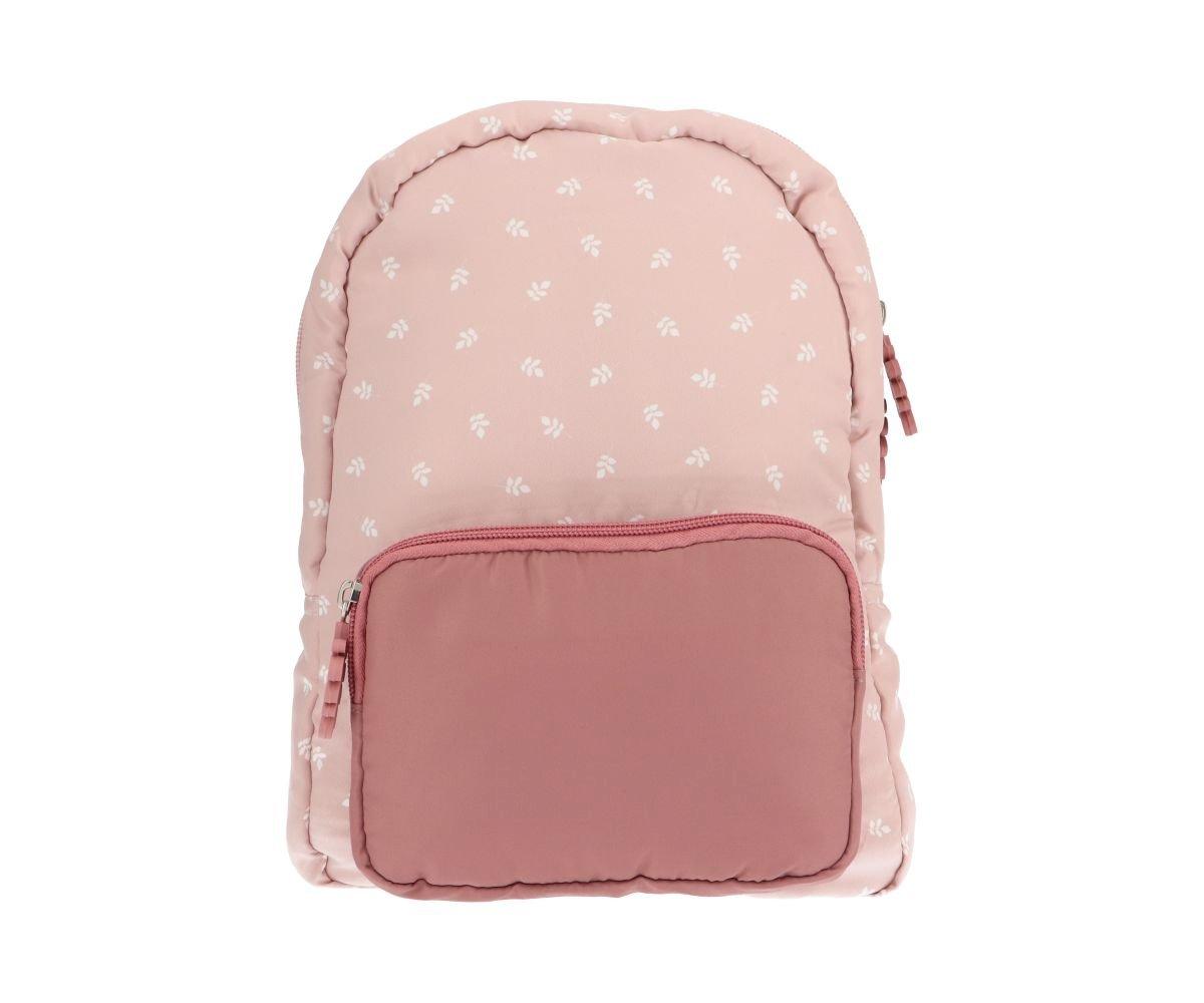 Mochila infantil acolchoada Personalizvel Leaves Pink