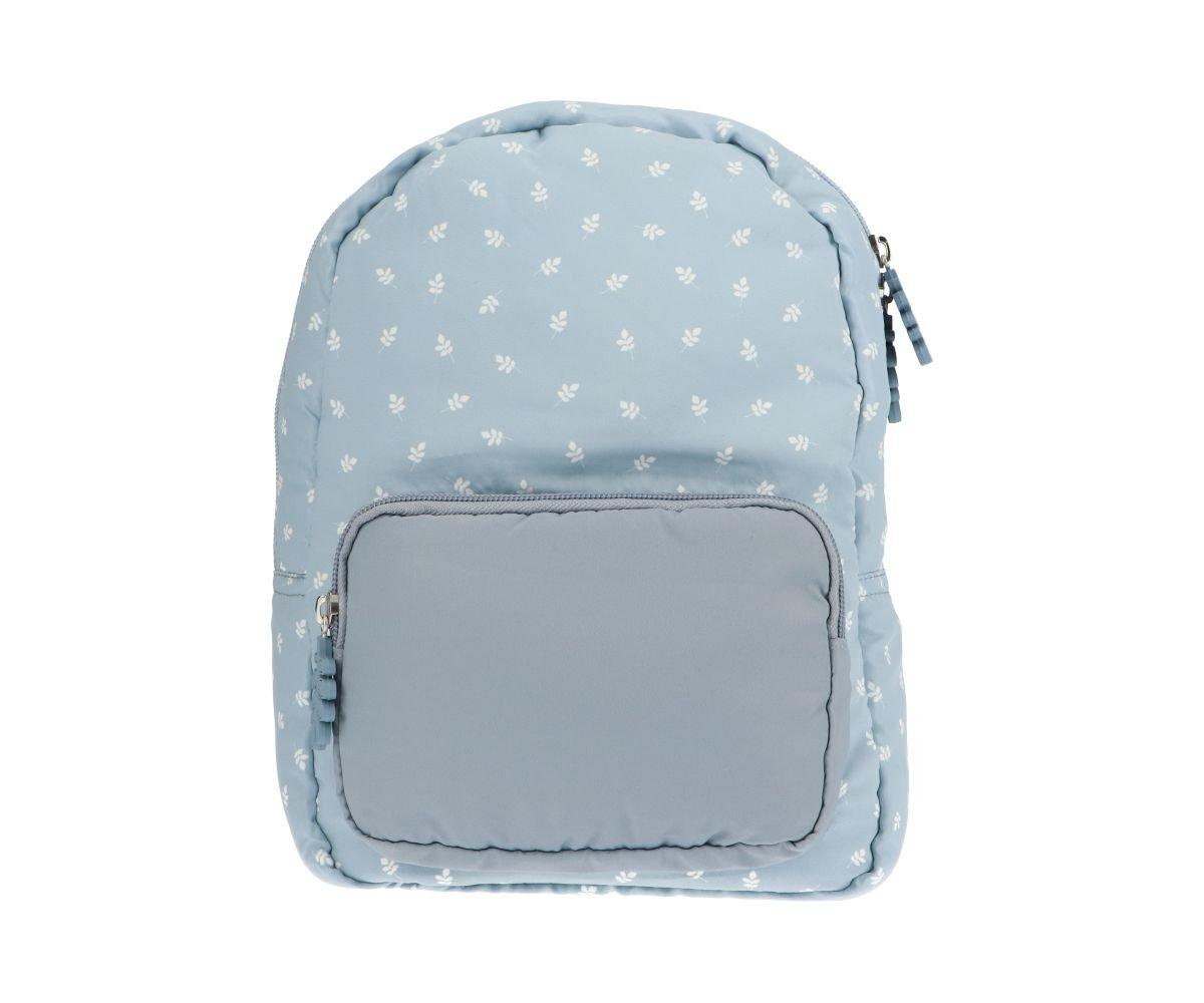 Mochila infantil acolchoada Leaves Blue Personalizvel